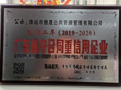 喜報(bào)！市德晟資源公司連續(xù)兩年獲得廣東省 “守